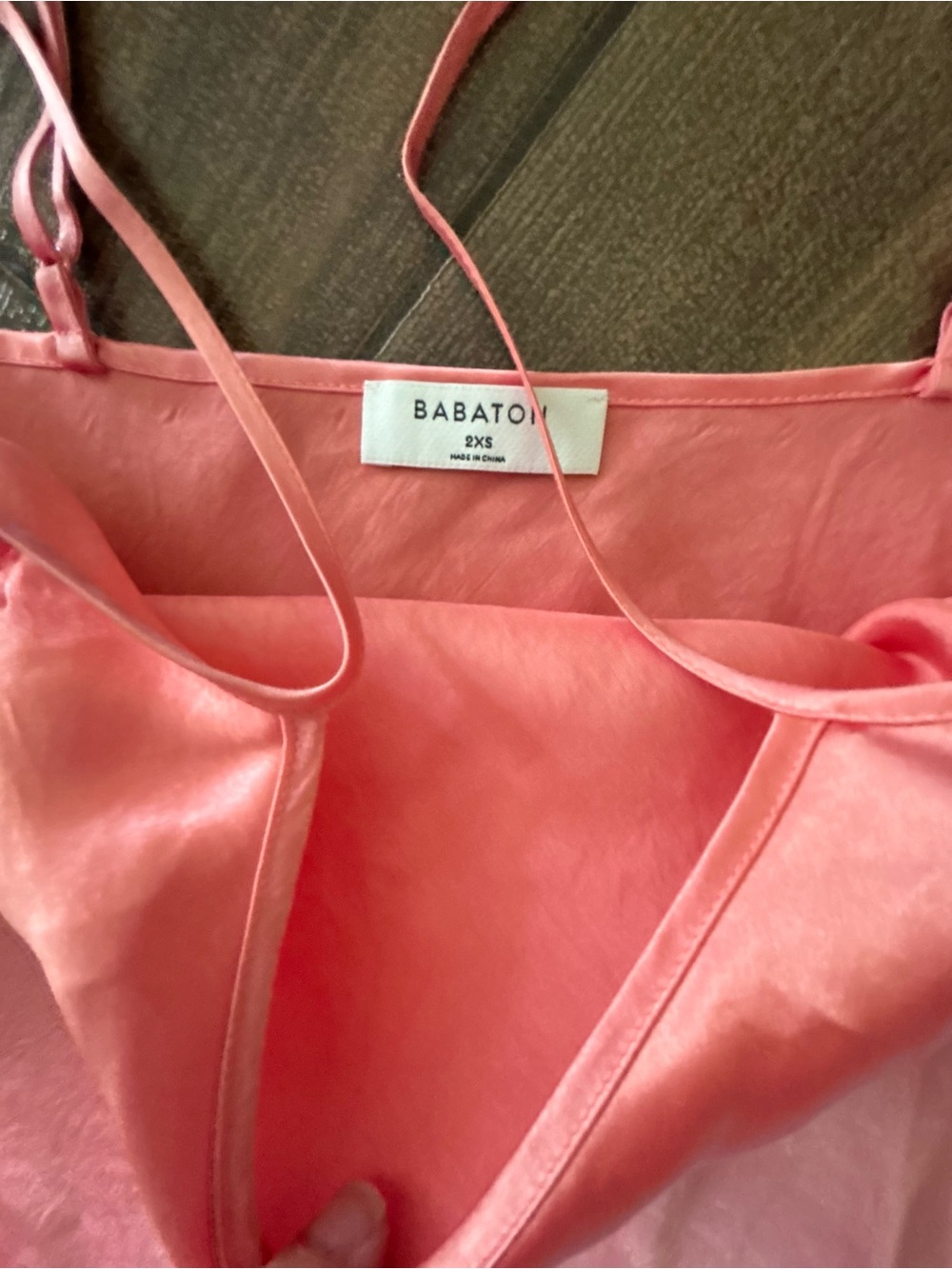 Babaton Salmon Pink Cowl Neck Satin Slip Dress 2XS - Picture 2 of 6